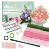 BLUBLD 400 Pcs Pipe Cleaners Craft Kit, 4 Assorted Colors Pipe Cleaners Bulk,Arts and Craft Supplies, Craft Supplies Kit, Ideas for Art Project Activity, Gardening Tape,Stamen& Ribbon (Pink)