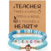 Bluckincle Teacher Bracelet Gifts - Appreciation Valentines Thank You Graduation Back to School Thanksgiving Christmas Easter,End of Year Last Day of School for Daycare Preschool Music