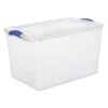 Blue 66 Quart Clear Latching Storage Bin