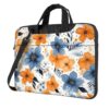 Blue and orange flowers Laptop Case 13 inch Laptop Sleeve Computer Bag Messenger Shoulder Bag Computer Case Carrying Cover