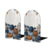 Blue Brown Pumpkins Wooden Boards Bookends