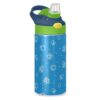 Blue Cartoon Soap Bubbles Kids Insulated Water Bottle with Straw Lid, 12oz Stainless Steel Vacuum Tumbler, Leakproof BPA-Free Toddler Cup for School, Boys Girls