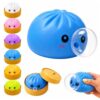 Blue Dumpling Squishies, Mystery Bubble Popping Dumpling, Hollow Plastic Dumplings Squeeze Stress Ball, Press and Pop Fidget Sensory Toy