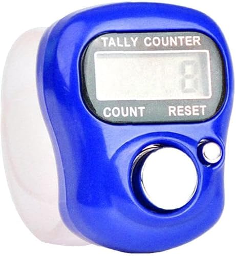 Blue Electronic Finger Counter Display Counter LED Digital Row Counter, Handheld Number Click Counter, Electronic Finger Counter Hand Tally Counter with Ring for Counter Counters Accessories