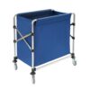 Blue Foldable Stainless Steel Commercial Laundry Cart With Wheels Flexible