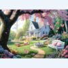 Blueforest 1000 Piece Jigsaw Puzzles for Adults, Spring Cottage Garden