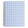 Blue Gingham Hardcover Spiral Notebook, College Ruled, 200 Pages