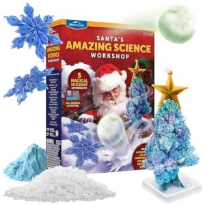 Blue Marble Santa's Christmas Science Workshop - Holiday STEM Kit for Kids with 5 Magical Experiments & 20 Bonus Activities, Educational Science Kit, for Kids Age 8 and Up