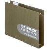 Blue Summit Supplies 50 Expandable Hanging File Folders, 2", Green