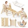 Bluewood Pikler Triangle Set, Indoor Toddler Climbing Toy for 1-7Y, Natural