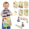 BlueWood Wooden Busy Board for 18+ Months, Activity Center for Toddlers