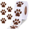 Blulu 500 Pcs 1 Inch Tiger Stripe Paw Print Stickers Cute Dog Cat Paw Print Stickers Roll Self Adhesive Tiger Stripe Dog Cat Paws Sticker for Envelope Seal Gift Packaging Birthday Party Decoration