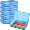 Blulu 6 Pack Large Plastic Pencil Case Box Clear Pencil Boxes Bulk Hard Crayon Box Storage with Snap Lids 8.1 x 4.7 x 2.2 Inch Painting Organizer Classroom Stationery School Supplies (Blue)