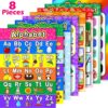 Blulu 8 Educational Preschool Posters with 60 Glue Dots, 16 x 11 Inch