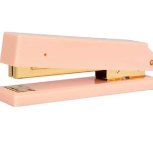 BLU MONACO Pink Stapler | Cute Stylish Desk Stapler with Smooth Metal Mechanism | Aesthetic Office Stapler for Home School Work | Chic Pink Office Supplies | Manual Staplers for Desk