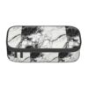 bmnaswt Black White Marble Print Large Capacity Layered Pencil Pouch, Zipper Storage Bag with Mesh Pocket & Pen Slots