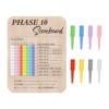 Bnesi Wooden Phase 10 Card Game Score Board Funny Score Board Games 2025 New Wooden Phase 10 Scoreboard with 8 Colored Pegs Classic Wood Score Board Fun Games for Family Party (Fresh)