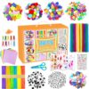BNUZEIYI 2000 PCS Arts and Crafts Supplies for Kids All-in-1 Craft Kit with Pipe Cleaners Craft Box Set DIY Crafting Supply School Supplies Toys Gifts for Girls Boys Ages 4-6, 6-8, 8-12, Orange