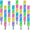 Boao 30 Pcs Bear Stackable Pencils for Kids, 5-in-1 Cute Plastic Stackable Pencils Bulk Party Favors for Birthday Goodie Bags Filler Gift Classroom Prizes Treasure Student Rewards School Supplies