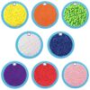 Boao 8 Set Mini Sensory Mats Assorted Textured Play Mats Sensory Floor Tiles Educational Tactile Toys for Activity(4 Inch,Round)