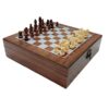 Board Games 4-in-1 Wooden Chess Set Board Pieces Storage Slots Portable Travel Chess Game Beginner Chess Set(Wood)