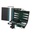 Board Games Large Backgammon Sets for Adults Classic Board Games for 2 Players Adults and Kids Quality PU Leather Case(Green,11inch)