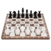 Board Games Magnetic Wooden Chess Set Folding Board Pieces Storage Slots Portable Travel Chess Game(L)