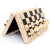 Board Games Magnetic Wooden Chess Sets Foldable Chesses Board Travel Sets with Storage Slots for Beginer Adults(39 * 39cm)