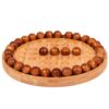 Board Games Wooden Solitaire Board Game Handcrafted Round Peg Puzzle with Marbles Strategy Game