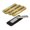 Board Member 1 x 3 Name Tag/Badge, Magnetic Backing Brushed Gold, (3 Pack)