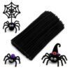 BOBPPOP 200 Pieces Premium Black Chenille Stems, 12-Inch Extra Fluffy Pipe Cleaners for Crafts, DIY Floral Arrangements, Home Decor (30cm)