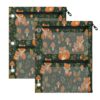 BOESI 2 PC Pencil Pouch for 3 Ring Binder,Cute Fox Pattern Clear Window