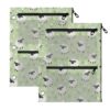 BOESI 2 PC Pencil Pouch for 3 Ring Binder,Grass Lamb Clear Window