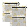 BOESI 2 PC Pencil Pouch for 3 Ring Binder,Rainbow Pattern Clear Window