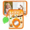 BOHEMIABY My First Photo Album for Baby, 18|4x6" Baby Photo Book with Soft Cloth Cover & Safety Mirror, Toddler Baby Family Photo Book for Newborns Baptism Birthday Gifts, Yellow Bee