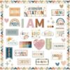 BOHO Affirmation Station Bulletin Board Set Motivational Posters for Classroom Decors I Am Positive Affirmations Accent Cutouts Inspirational Rainbow Bulletin Board for Home School Teacher Wall Supply