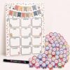 Boho Classroom Birthday Poster Set for Teachers, 112 Stickers and Marker