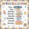 Boho Classroom Bulletin Board Decoration Set Back to School Motivational Bulletin Board Rainbow Affirmative Positive Class Wall Decor Positive Inspire Paper Cutout for Elementary Preschool