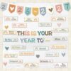 Boho Classroom Bulletin Board Decorations, This is Your Year to Bulletin Board Sets, Growth Mindset Positive Affirmations Wall Decor for Teacher Welcome Back to School Classroom Door Wall Decors
