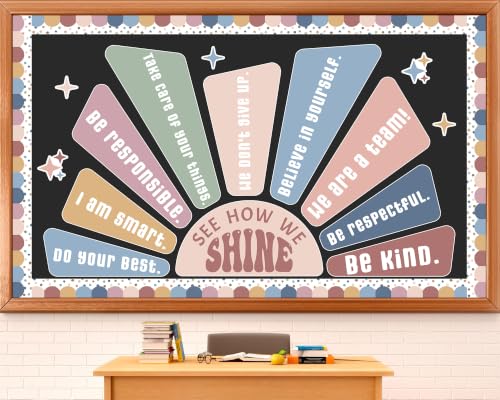Boho Inspirational Bulletin Board Set Affirmation Station Sunshine Classroom Decorations Motivational Positive Decor Back to School Motivational Cutouts for Summer Classroom Chalkboard Wall Decor