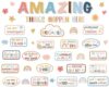 Boho Welcome Back to School Bulletin Board Classroom Decoration Boho Pastel Amazing Things Happen Here Bulletin Board Affirmation Station Positive Encouraging Paper Cutouts for School Class Wall Decor