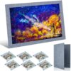 Bokon Felt Puzzle Board 2000 Pcs 46 x 31 Inch Large Jigsaw Puzzle Mat with 6 Portable Sorting Tray Holder, Foldable Saver Storage, Sheets Keeper Organizer and Gray Pad, Birthday Gift for Jigsaw Lover