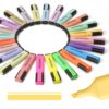 BONACE Mini Highlighters, 24 Assorted Quick-Dry Chisel Tip Marker Pens
