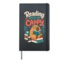 Book Lover Reading Makes Me Cappy Reader Capybara Hardcover Journal, Black