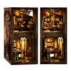 Book Nook Kit - DIY Miniature House Kit Doll House - 3D Wooden Puzzles with LED Lights Book Nook Kits for Adults and Craft Collectors