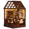 Book Nook Kits for Adults, DIY Book Nook Kit with LED Light, 3D Wooden Puzzle Miniature House Kit for Bookshelf Decoration – A Creative Gift for Family and Friends