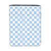 Book Sleeve with Front Pocket, Checkerboard Pattern Pastel Blue Zipper Book Cover