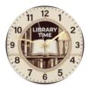 Books Wall Clock, Classic Educational Lamp Clock Hands None Beige Wall with Second Hand for Bedroom Office Classroom Study Room Decor 11.6x11.6 Inches
