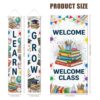 Books Welcome Door Cover Set, Educational Playful Pencils Science Tools Back to Campus Colorful Holiday Porch Vertical Porch Banner Decorations for Front Door Entryway Party Family Gathering 3Pcs