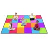Booooom Jackson Classroom Rug - 6'5''x 9'8'' Sweet Macaron Seating Preschool Classroom Carpet, Non-Slip & No-Trip Edges, Vibrant Colors for Kids Playroom Floor Mat